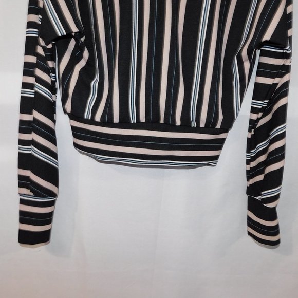 Dynamite Womens XS Striped Wrap Long Sleeve Shirt - Picture 7 of 8